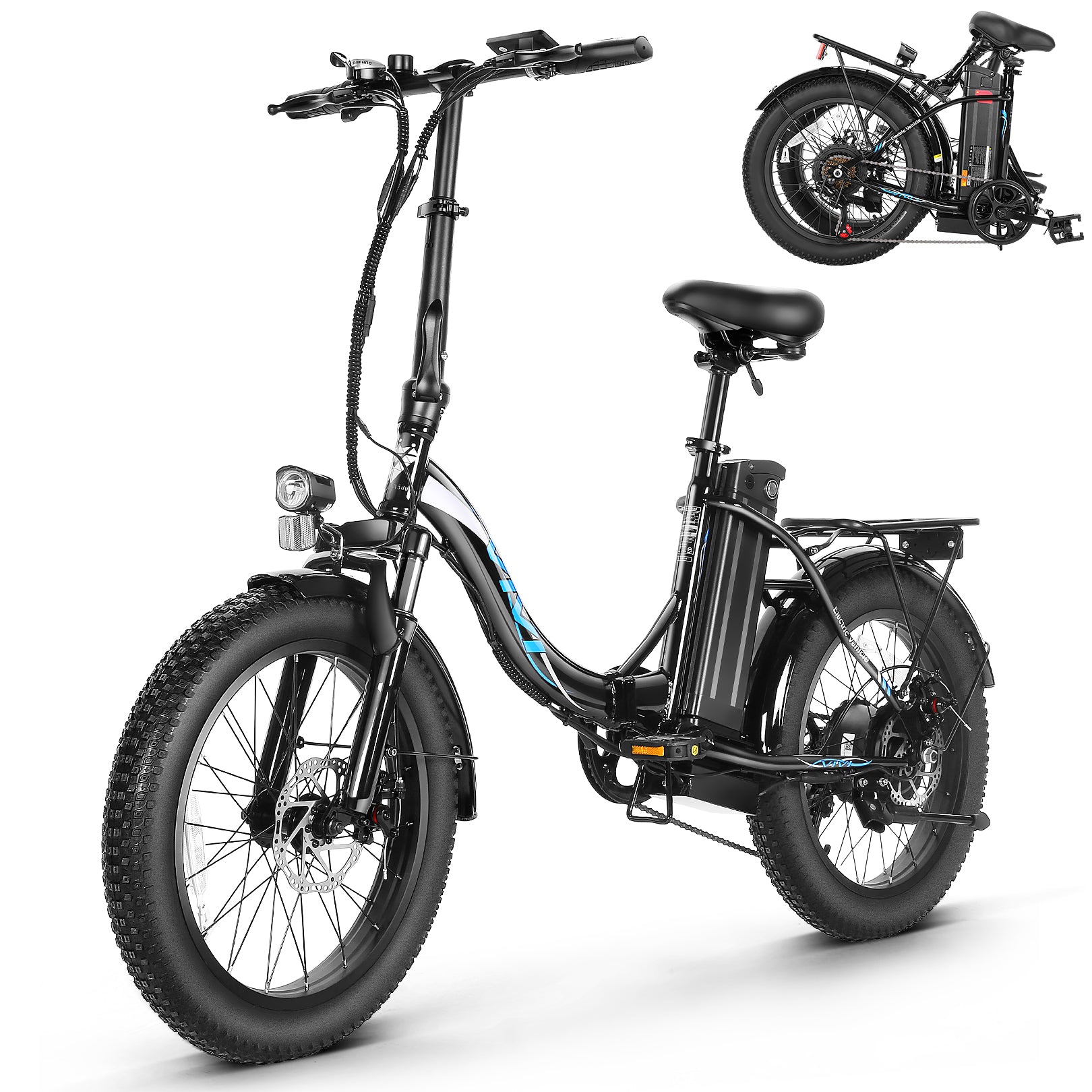 VIVI Electric Bike Commuter 3.0" Fat Tire Folding Electric Bike