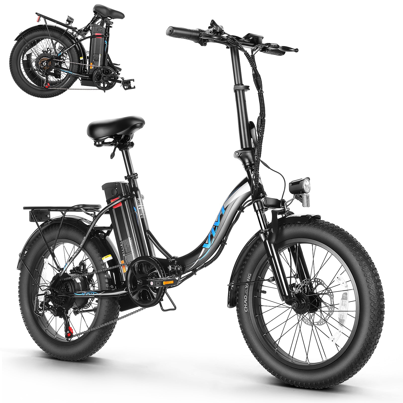 VIVI Electric Bike Commuter 3.0" Fat Tire Folding Electric Bike