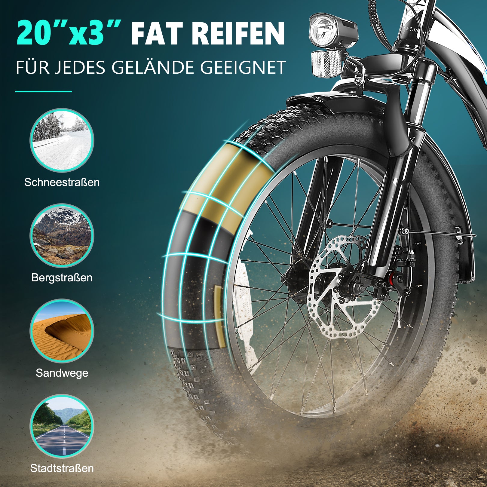 VIVI Electric Bike Commuter 3.0" Fat Tire Folding Electric Bike