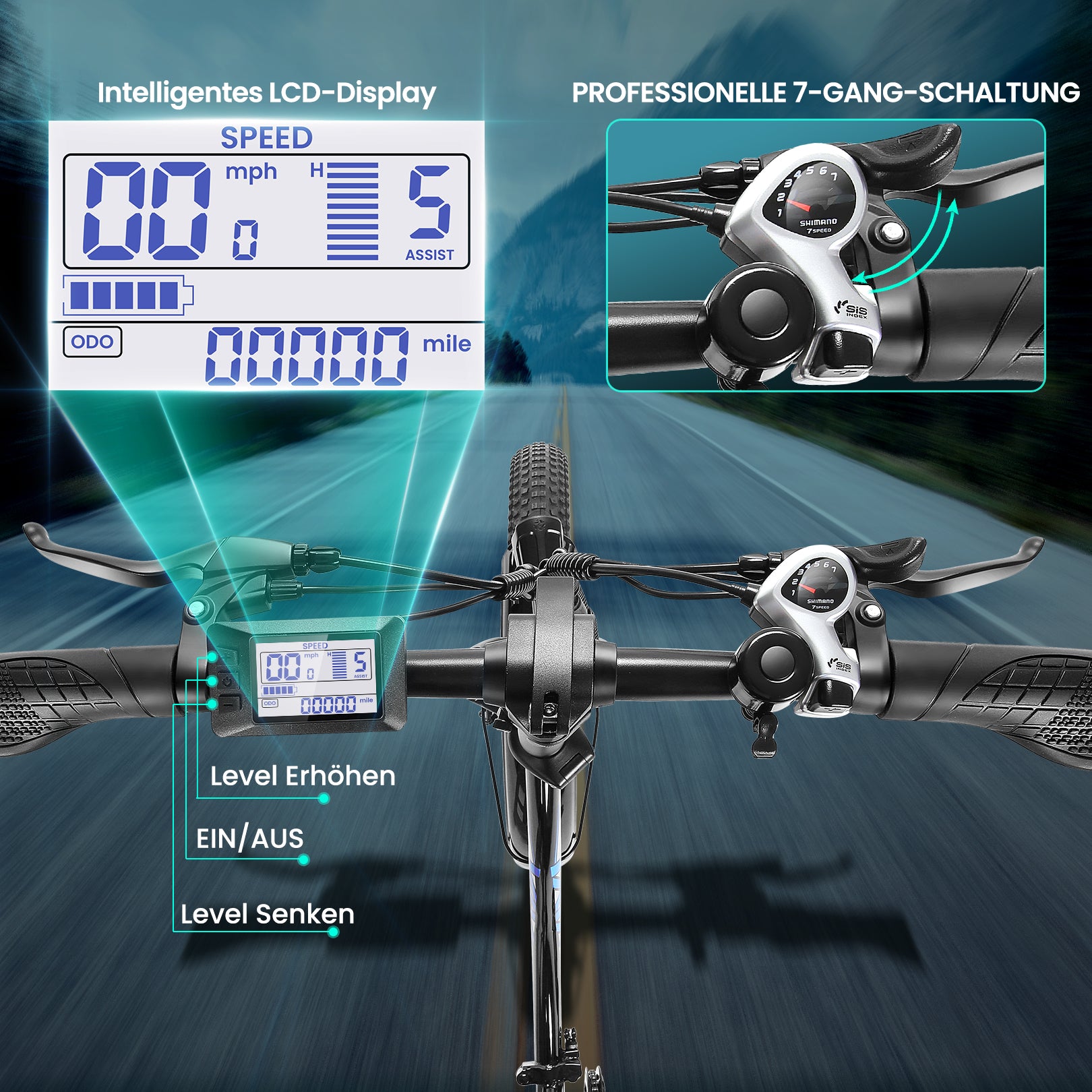 VIVI Electric Bike Commuter 3.0" Fat Tire Folding Electric Bike