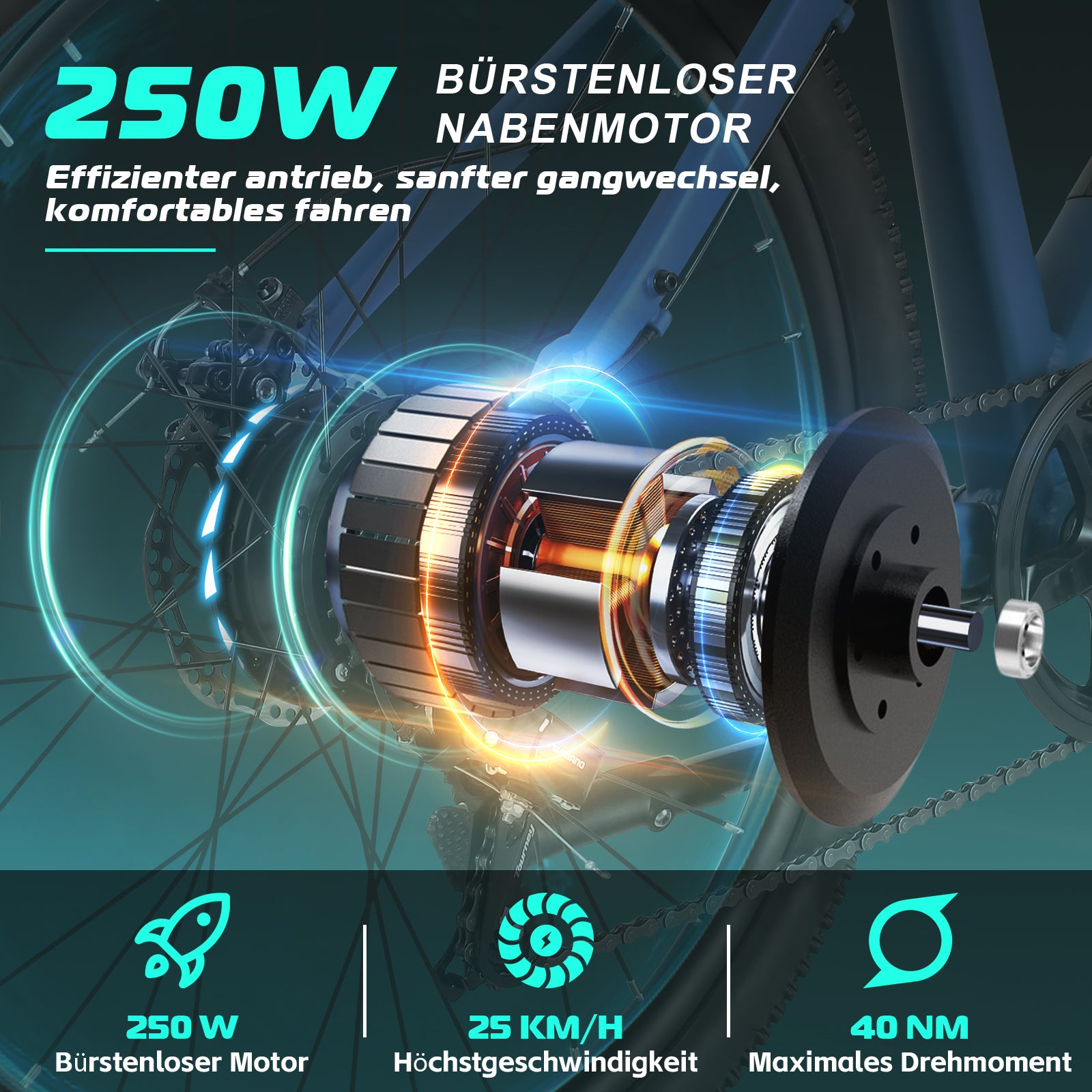 Vivi Electric Bike Commuter Hardtail électrique VTT VTT