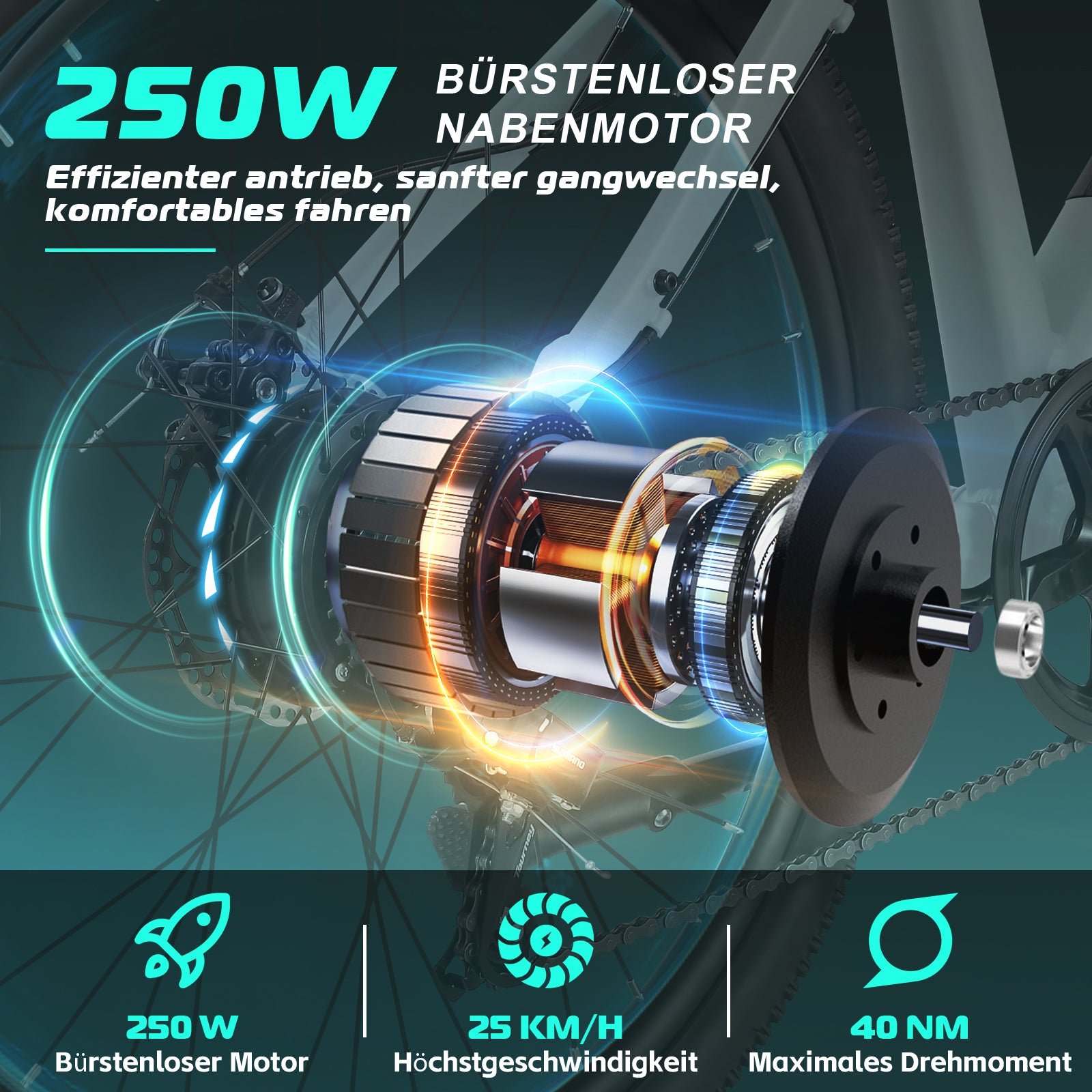 Vivi Electric Bike Commuter Hardtail électrique VTT VTT